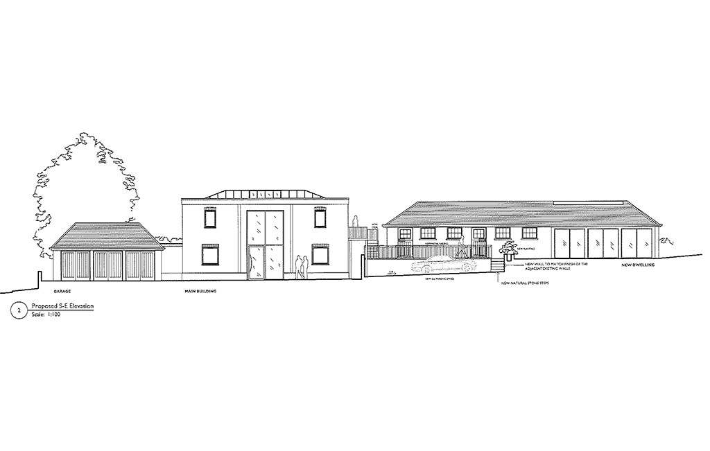Lot: 35 - STABLES AND LAND WITH PLANNING IN SOUGHT AFTER LOCATION - Proposed Side Elevation